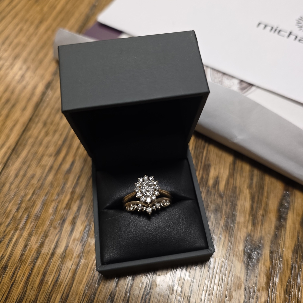 Yellow Gold & Diamond Engagement/Wedding Ring Set Size 7.5